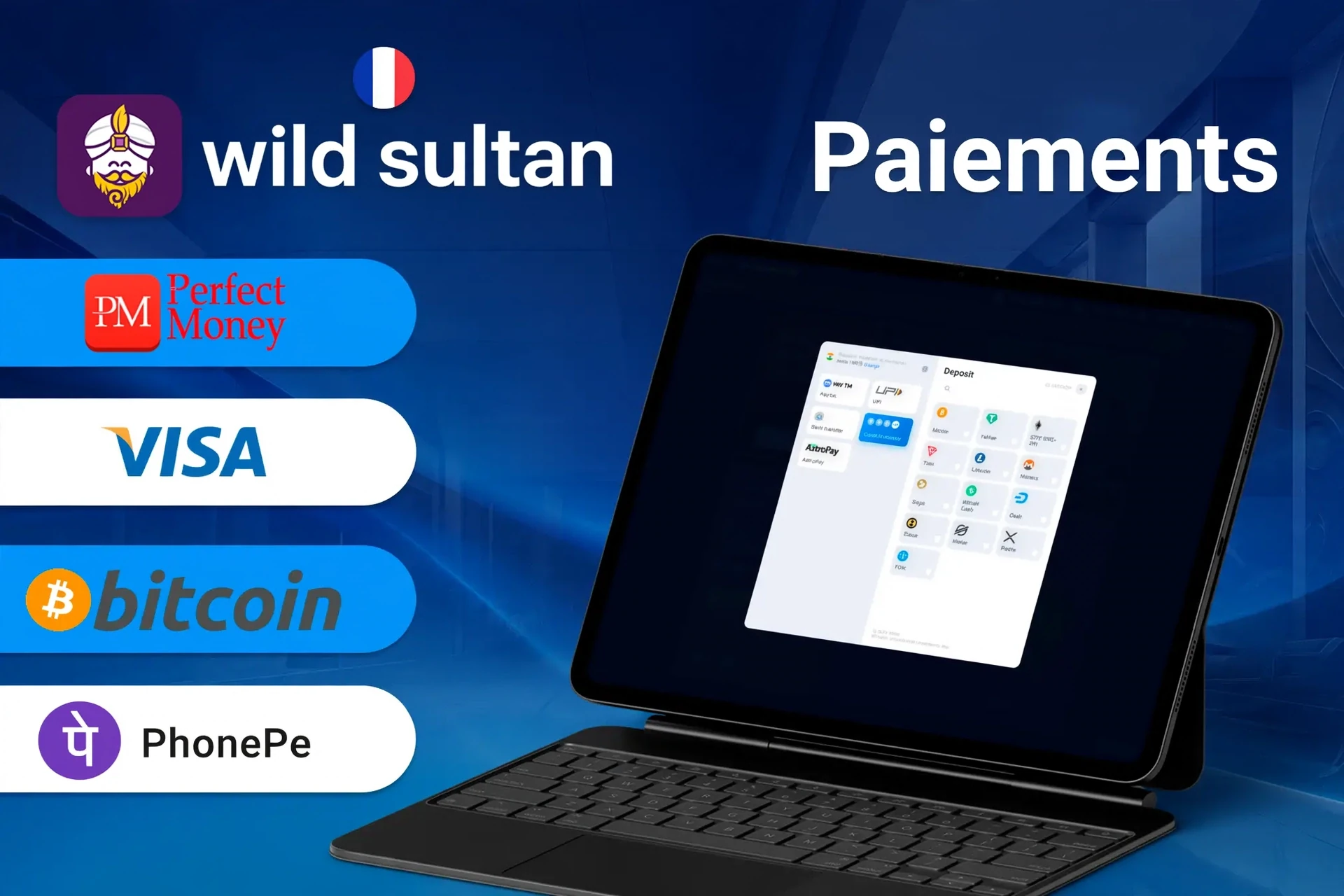 Méthodes de paiement Wild Sultan, y compris Perfect Money, Visa, Bitcoin et paiements mobiles pour des transactions rapides et sécurisées