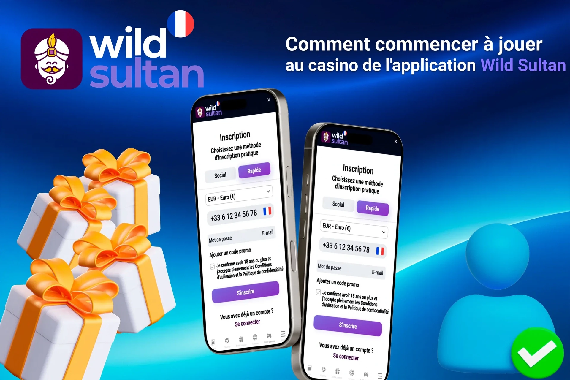 1win app registration screen on mobile with easy-to-follow steps and gift box icons
