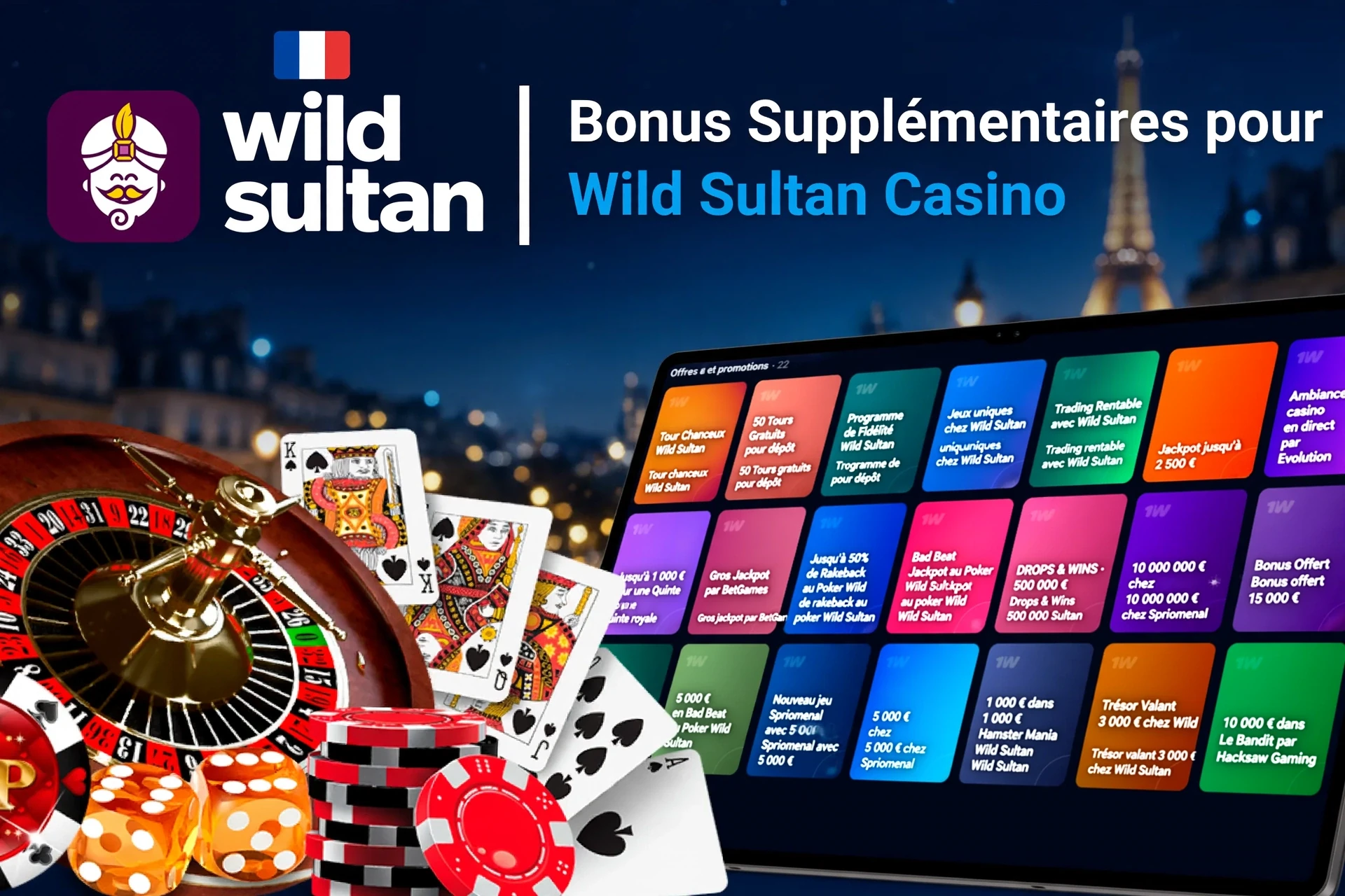 Application mobile présentant des offres de jeux de casino comme programme de fidélité et tours gratuits avec jetons et cartes