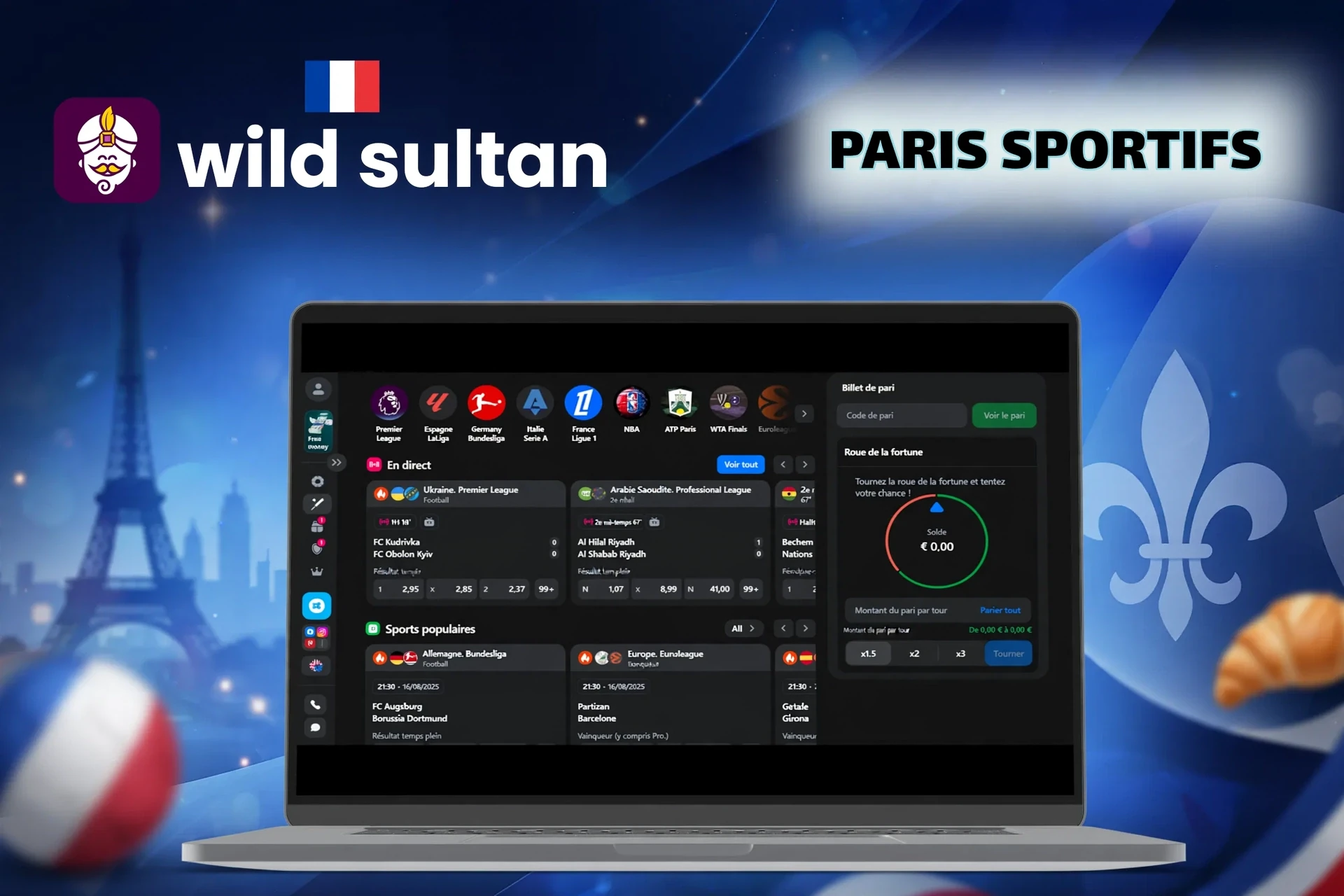 Bookmaker avec paris sur le cricket, le football et d'autres sports pour les utilisateurs français.